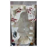 Holiday Sculptures Noel Santa with Color Change Frosted Glass Figurine