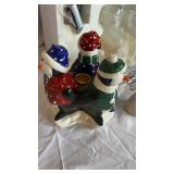 Holiday Sculptures Noel Santa with Color Change Frosted Glass Figurine