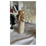 Holiday Sculptures Noel Santa with Color Change Frosted Glass Figurine