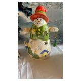 Holiday Sculptures Noel Santa with Color Change Frosted Glass Figurine