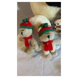 Assorted Christmas Ornaments - Plush Snowman, Santa, Angel & Village Decor