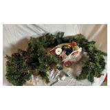 Artificial Christmas Wreath with Pinecones, Berry Sprays & Ribbon Spools