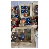 Disney Pooh Glass Ornaments & Assorted Christmas Ornaments in Boxes