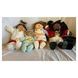 Cabbage Patch Kids (Lot of 4) - Vinyl Baby Dolls with Outfits & Accessories