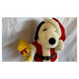 Peanuts Snoopy Santa Plush With Woodstock - Holiday Display Figurine