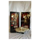 Star Wars Episode I 12-Inch Figures - Qui-Gon Jinn & Jar Jar Binks with Millennium Falcon Playset