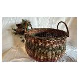 Assorted Christmas Decor - Handcrafted LED House Figures, Snowmen & Woven Basket