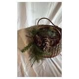 Assorted Christmas Decor - Handcrafted LED House Figures, Snowmen & Woven Basket