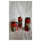 Assorted Christmas Decor - Handcrafted LED House Figures, Snowmen & Woven Basket