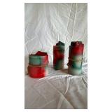 Assorted Christmas Decor - Handcrafted LED House Figures, Snowmen & Woven Basket