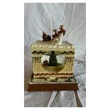 Lenox Petite Floral Christmas Emerald Hurricane & Ruby Hurricane and Piano Playing Santa