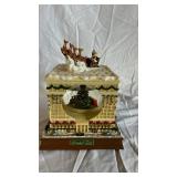 Lenox Petite Floral Christmas Emerald Hurricane & Ruby Hurricane and Piano Playing Santa