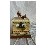 Lenox Petite Floral Christmas Emerald Hurricane & Ruby Hurricane and Piano Playing Santa