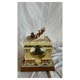Lenox Petite Floral Christmas Emerald Hurricane & Ruby Hurricane and Piano Playing Santa
