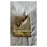 Lenox Petite Floral Christmas Emerald Hurricane & Ruby Hurricane and Piano Playing Santa