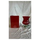 Lenox Petite Floral Christmas Emerald Hurricane & Ruby Hurricane and Piano Playing Santa