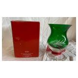 Lenox Petite Floral Christmas Emerald Hurricane & Ruby Hurricane and Piano Playing Santa