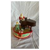 Lenox Petite Floral Christmas Emerald Hurricane & Ruby Hurricane and Piano Playing Santa