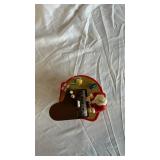 Lenox Petite Floral Christmas Emerald Hurricane & Ruby Hurricane and Piano Playing Santa