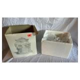 Department 56 Needle's Tree Farm North Pole Series Snow Village House & Porcelain (Lot of 2)