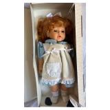 Goetz Doll - Vintage Goetz Baby Doll in Blue Dress with Cream Apron (Boxed)
