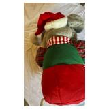 Christmas Decor Assortment - Snowmen & Plush Dogs on Wooden Sled Display
