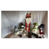 Assorted Christmas Snowmen & Santa Figurines Holiday Decor Set