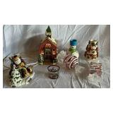 John Kissling Winter Harmony Snowman Music Box - Limited Edition 1392/7500; Santa & Schoolhouse