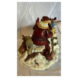 John Kissling Winter Harmony Snowman Music Box - Limited Edition 1392/7500; Santa & Schoolhouse