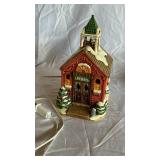 John Kissling Winter Harmony Snowman Music Box - Limited Edition 1392/7500; Santa & Schoolhouse