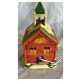 John Kissling Winter Harmony Snowman Music Box - Limited Edition 1392/7500; Santa & Schoolhouse