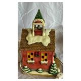 John Kissling Winter Harmony Snowman Music Box - Limited Edition 1392/7500; Santa & Schoolhouse