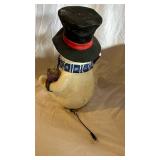 Snowman Figurine with Let It Snow Sign & Christmas String Lights