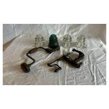 Hemingray Glass Insulators with Hardware - Clear & Teal Mixed