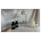 Two Lanterns & Glass Apothecary Jars (Lot of 4) - Decorative Home Accents
