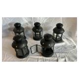 Star Cutout Lanterns - Metal Lanterns with Glass Panels