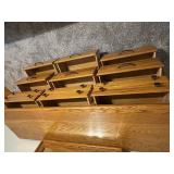 Oak Wood Dresser with Mirror - Large Traditional Vanity Cabinet