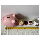 Piggy Bank & Assorted Ceramic Mugs, Gift Tins & Decor