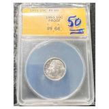 1951 US PROOF ROOSEVELT DIME ANACS PF66