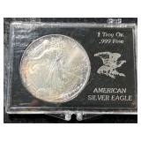 1994 AMERICAN SILVER EAGLE 1 TROY OZ .999 FINE SILVER IN CASE