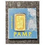 1 GRAM .999 FINE GOLD PAMP BAR