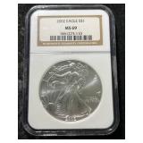 2002 AMERICAN SILVER EAGLE NGC MS69