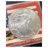 2013 AMERICAN SILVER EAGLE 1 TROY OZ .999 FINE SILVER IN CASE