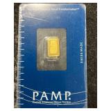 1 GRAM .999 FINE GOLD PAMP BAR