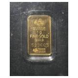 1 GRAM .999 FINE GOLD PAMP BAR