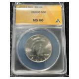 2002-D US KENNEDY HALF DOLLAR ANACS MS66