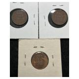 3 US WHEAT CENTS 1928-D 1929-S 1950-D