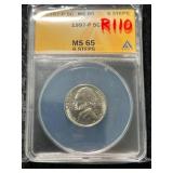 1997 JEFFERSON NICKEL ANACS MS65 5 STEPS