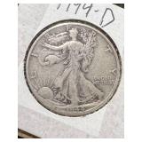 1944-D US WALKING LIBERTY HALF DOLLAR