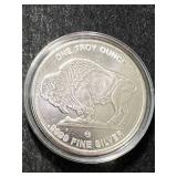 1 TROY OZ .999 FINE SILVER BUFFALO INDIAN ROUND IN AIRTITE